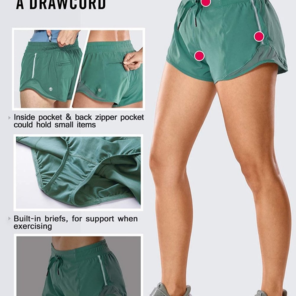 Women's Quick-Dry Loose Running Shorts w/ Pockets 2.5" Inseam - Picture 6 of 7